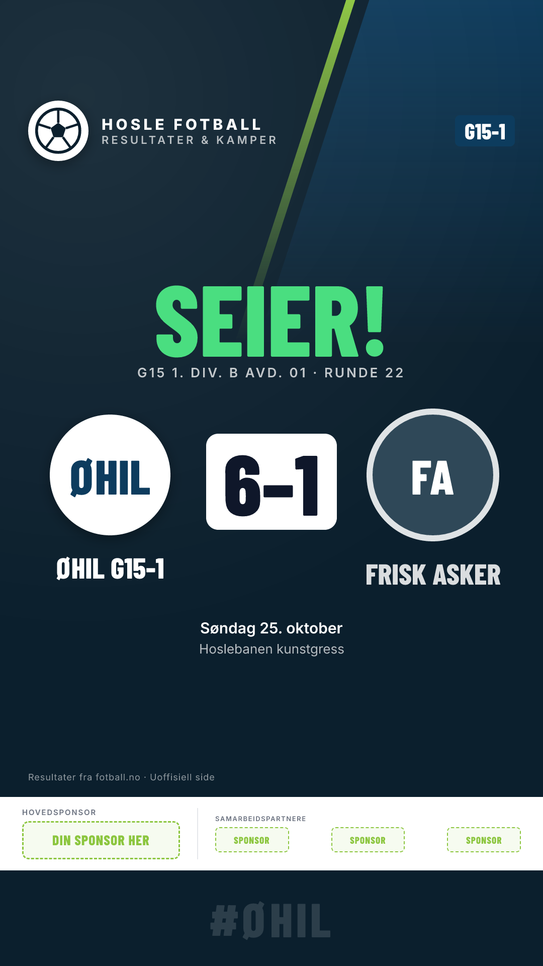 G15-1: Øvrevoll Hosle G15-1 6–1 Frisk Asker G15-1