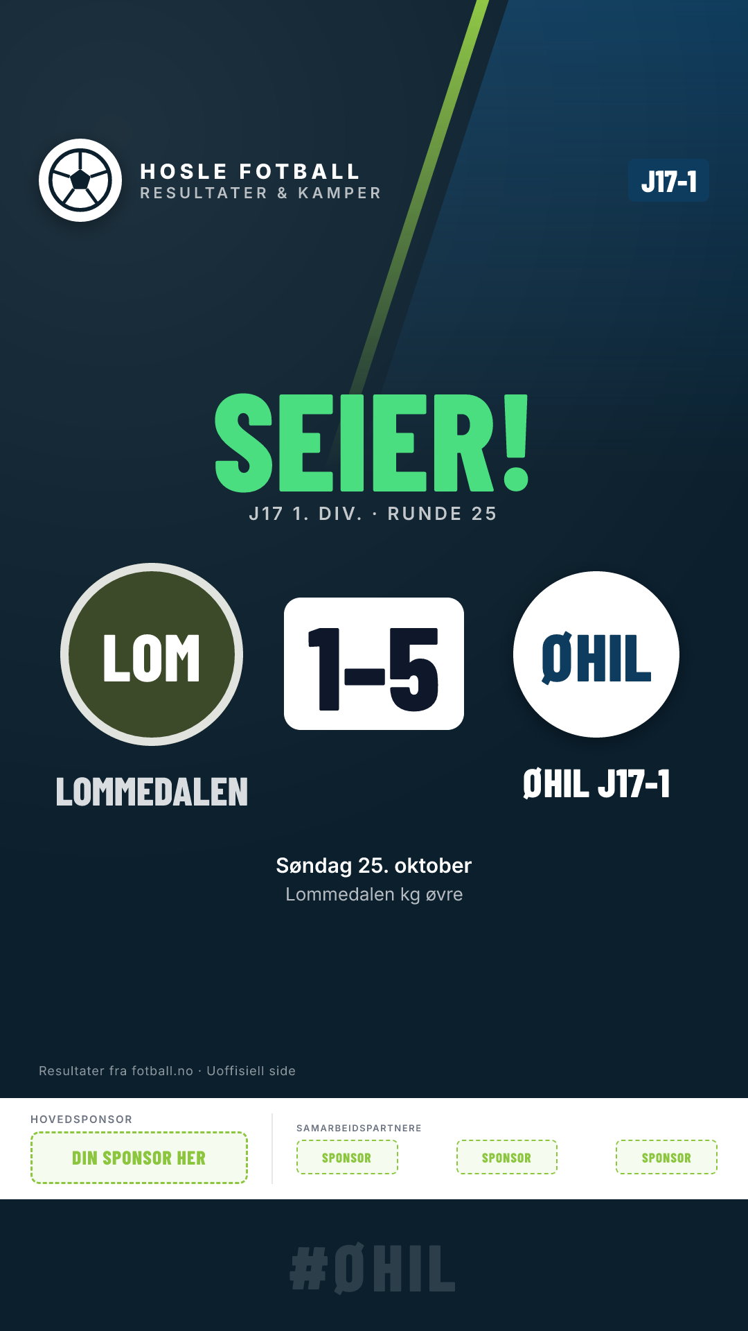 J17-1: Lommedalen J17-1 1–5 Øvrevoll Hosle J17-1